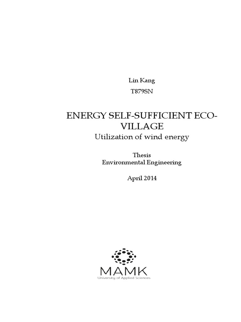 Wind Energy in Eco-Village Development | PDF | Wind Power | Wind Turbine