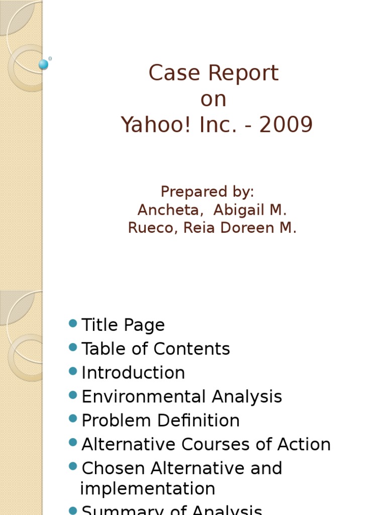 Case Report On Yahoo | PDF | Yahoo! | Advertising