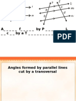 Angles Formed by Parallel Lines Cut by A Transversal