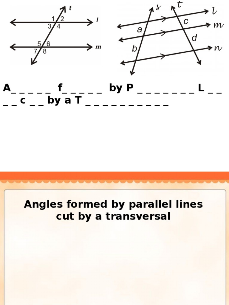 Angles with Parallel Lines & Transversal | PDF | Angle | Space