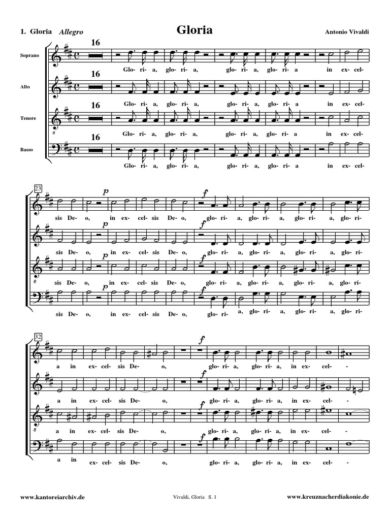Vivaldi Gloria Choral Music Vocal Music