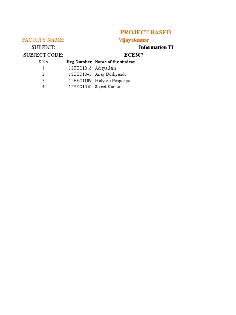 PBL Codes and Project List ECE307 | PDF