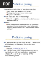 Predictive Parsing: Recall The Main Idea of Top-Down Parsing