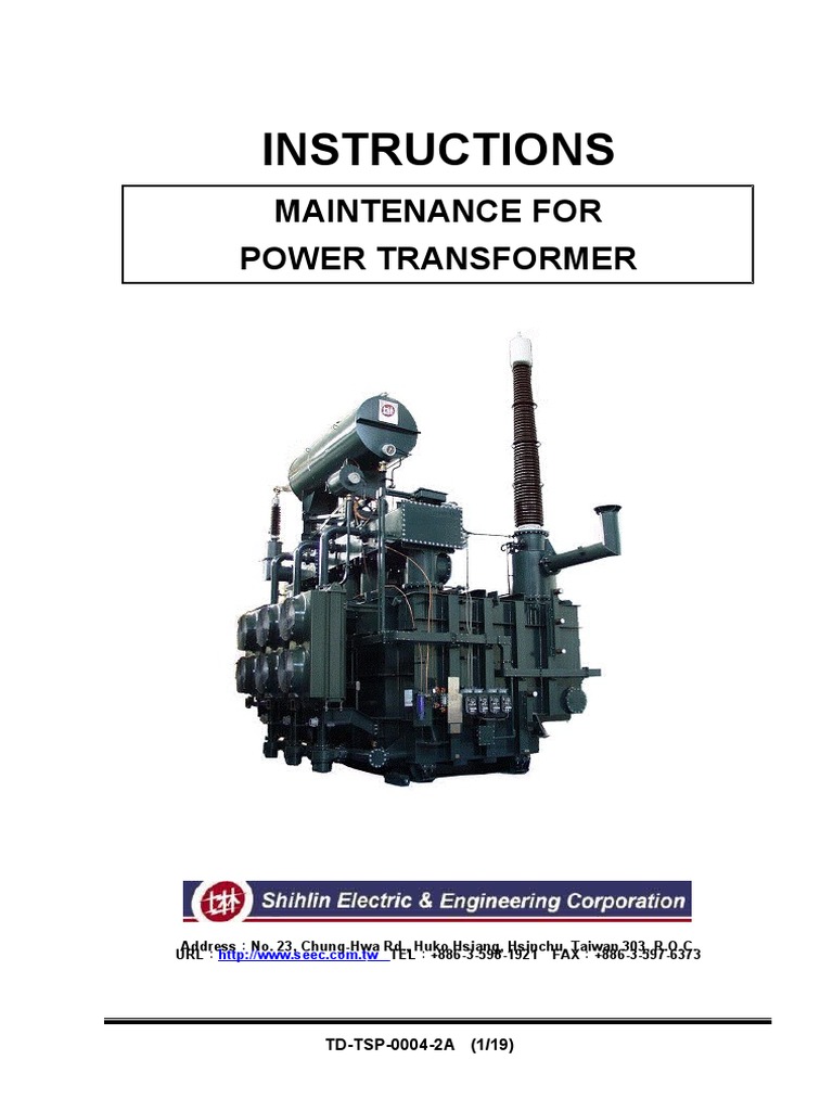 Power Transformer Maintenance Guide | PDF | Relay | Transformer