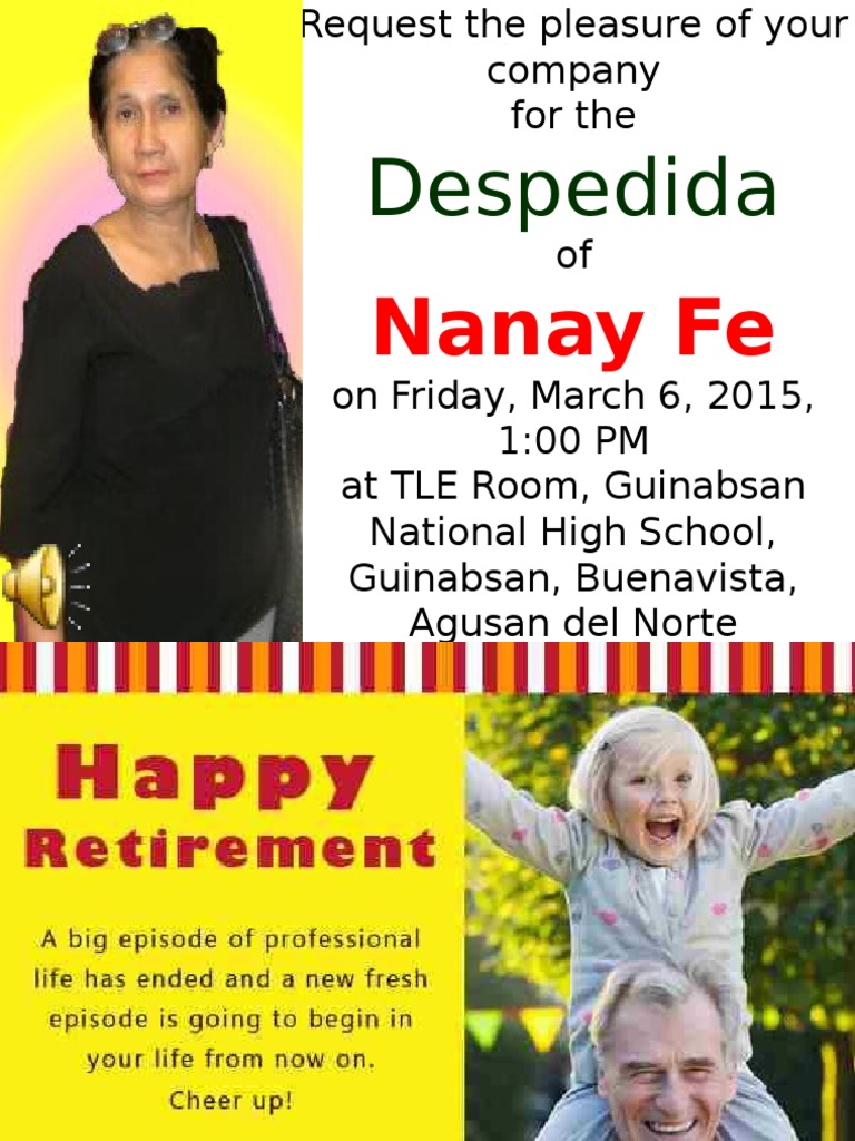 NANAY FE Retirement | PDF | Cooking, Food & Wine | Self-Improvement