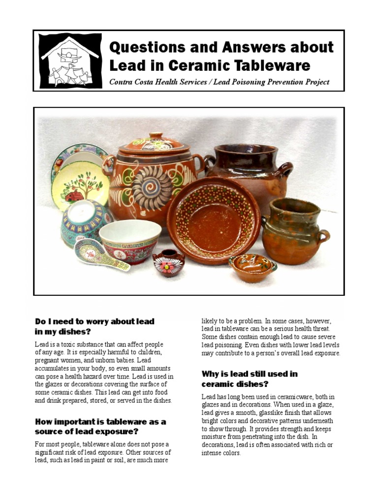 Questions and Answers About Lead in Ceramic Tableware Contra Costa