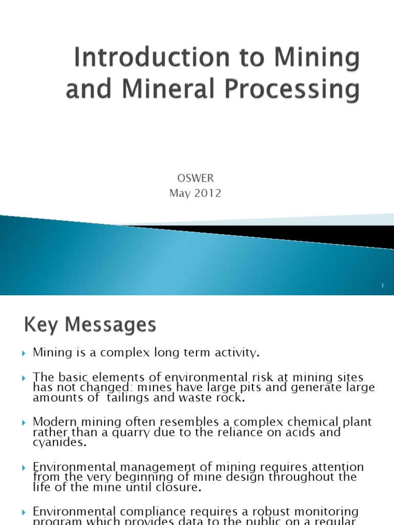 Intro To Mineral Processing | PDF | Gold Mining | Mining