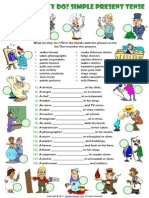 Present Simple Tense Esl Grammar Exercise With Jobs Theme PDF