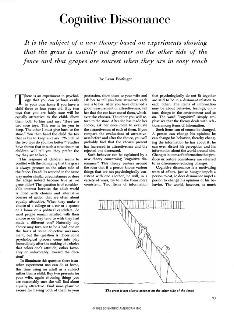Festinger, Leon Cognitive Dissonance Nuclear Power