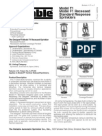 Model F1 Model F1 Recessed Standard Response Sprinklers