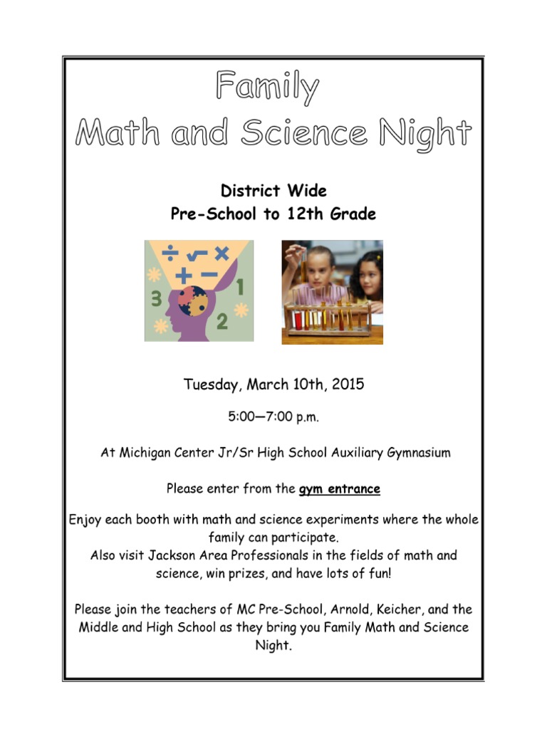 Math and Science Night Flyer | PDF