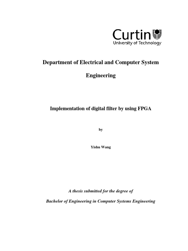 Implementation of Digital Filter by Using FPGA | PDF | Field ...