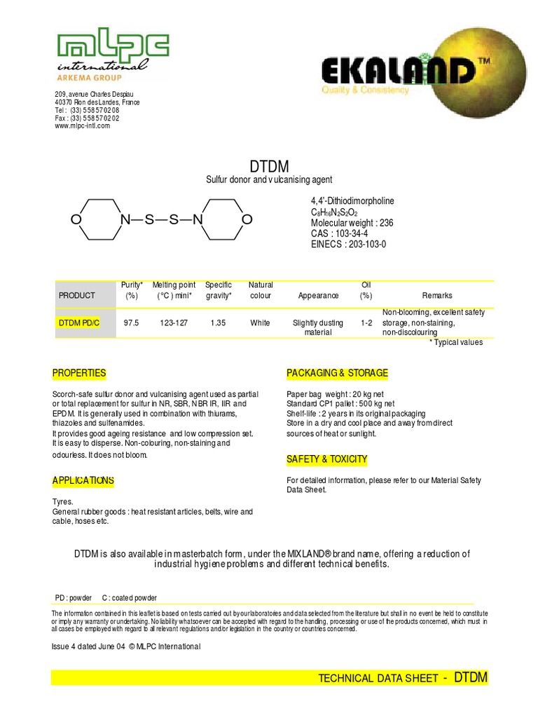 Ekaland DTDM | PDF | Chemical Substances | Chemistry
