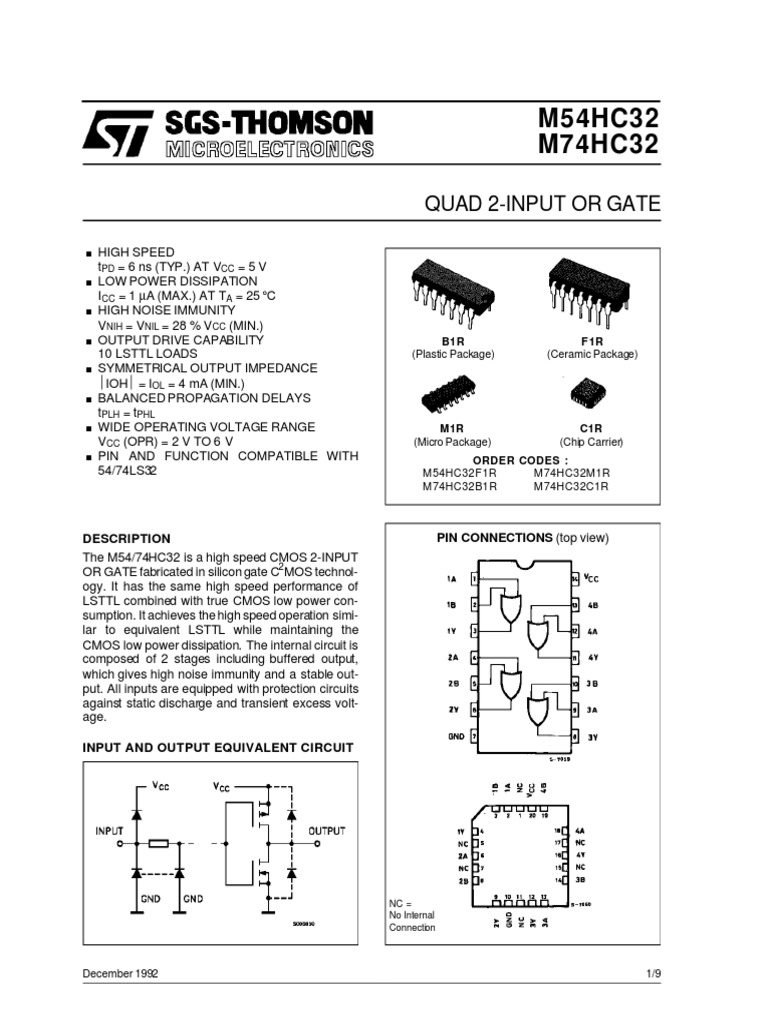 7432 | PDF | Cmos | Electronic Circuits