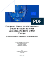 European Union Should Create A Travel Discount Card For European Students Within Europe