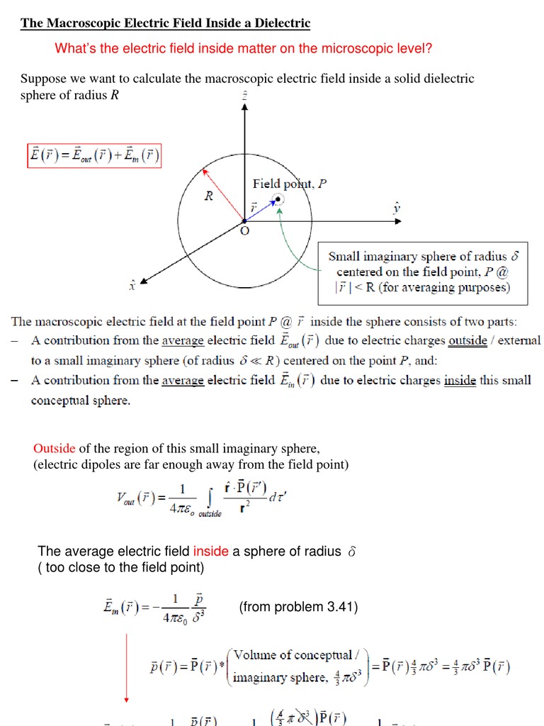 The Macroscopic Electric Field Inside A Dielectric | PDF | Dielectric ...