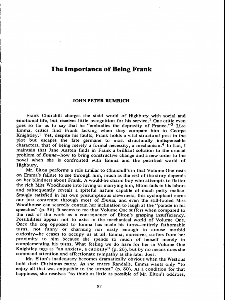The Importance of Being Frank PDF Emma (Novel)