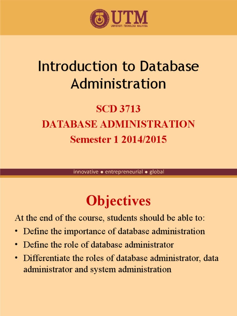 Introduction To Database Administrator | PDF | Databases | Data Warehouse