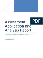 Assessment Application and Analysis Report: Sandstone Elementary 3rd Grade
