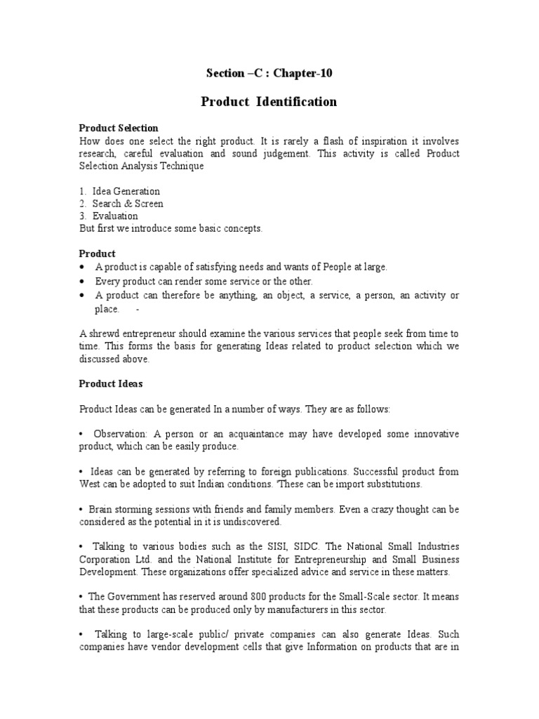 Product Identification in Entrepreneurship | PDF | Demand ...