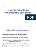 Propozitia Subordonata Circumstantiala Conditionala