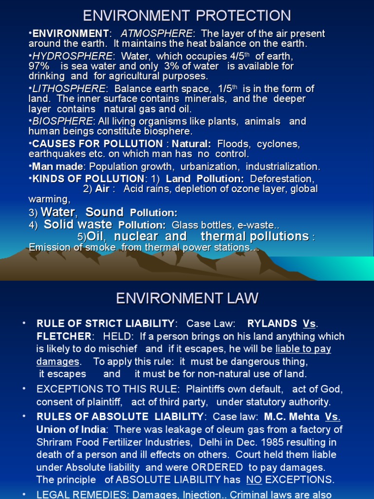 Understanding Environmental Protection Laws | PDF | Pollution ...