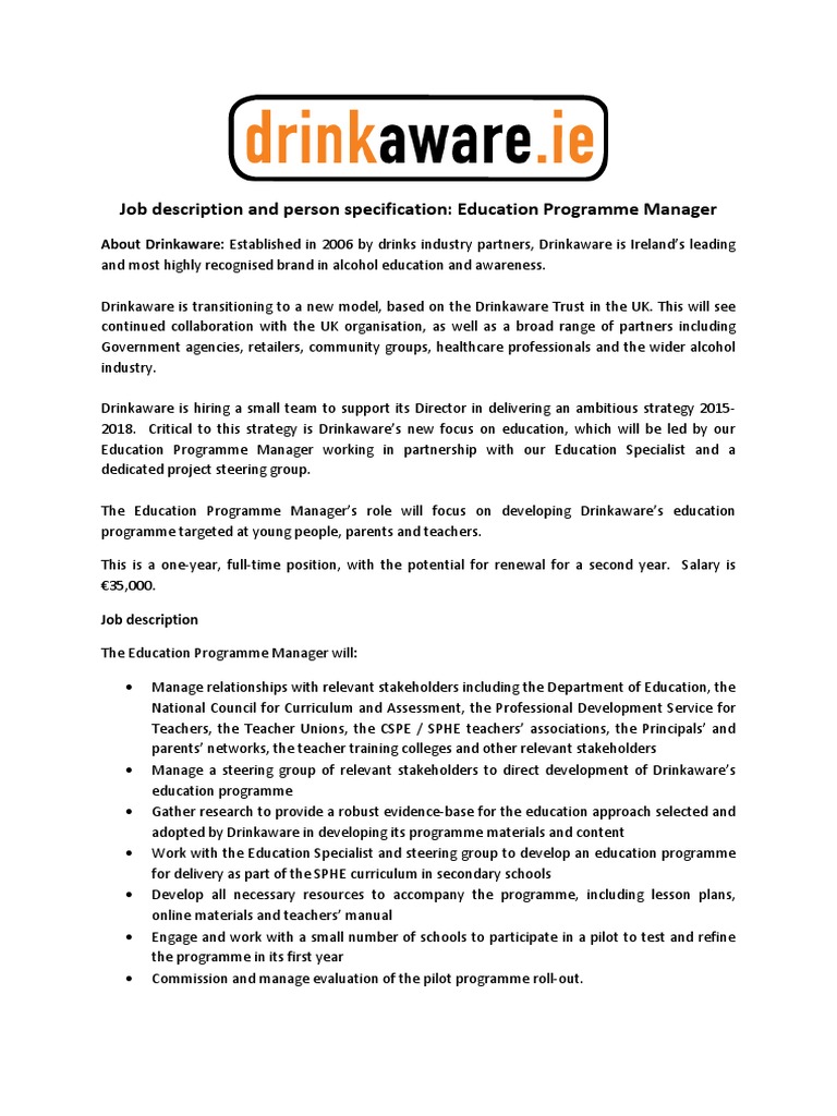 DrinkAware.pdf Teacher Education Teachers
