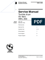 Service Manual: Tumble Dryer Air Vent AWL 203