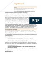 Hypothesis Testing in Research