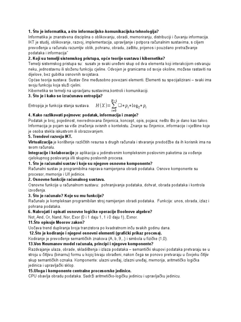 Sto Je Informatika | PDF