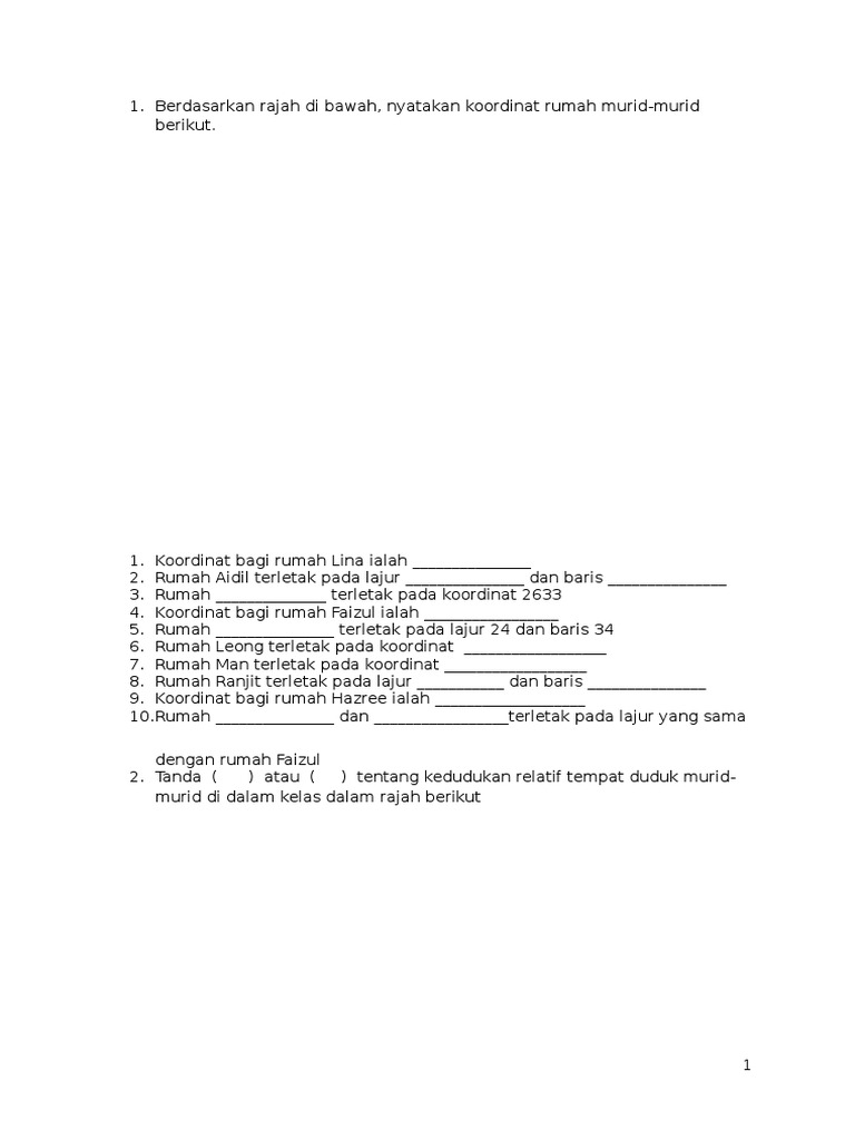 Soalan ujian 1 geografi tingkatan 1 (2015)
