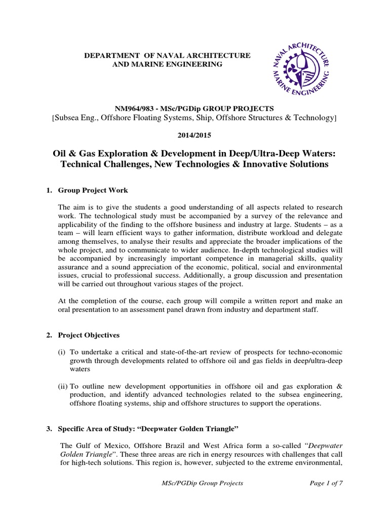 Deepwater Oil & Gas Project Guidelines | PDF | Subsea (Technology ...
