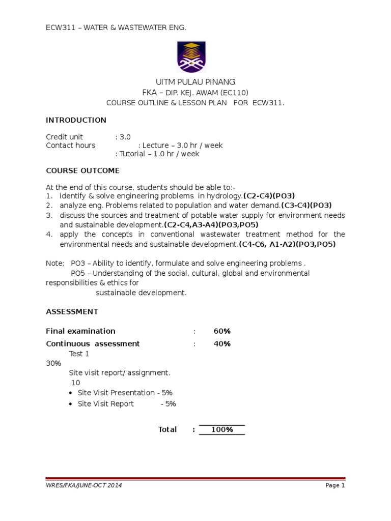 Lesson Plan PDF Water Purification Sewage Treatment