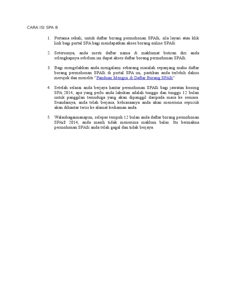 Cara Isi Spa 8 Pdf