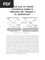 Qué Dice La Teoría Económica Sobre El Mercado Del Trabajo y El Desempleo