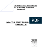 Influenta Televiziunii Asupra Omului