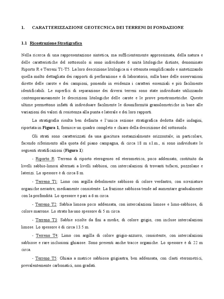 Esempio Relazione Geotecnica PDF