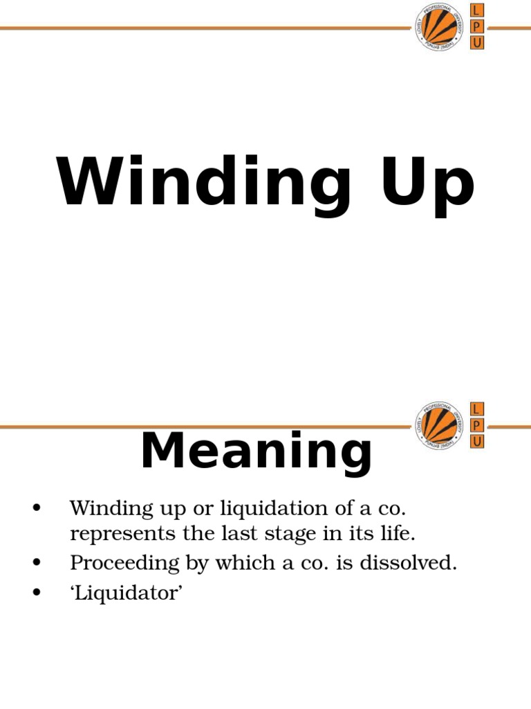 Winding Up: Definitions and Consequences | PDF | Liquidation | Bankruptcy