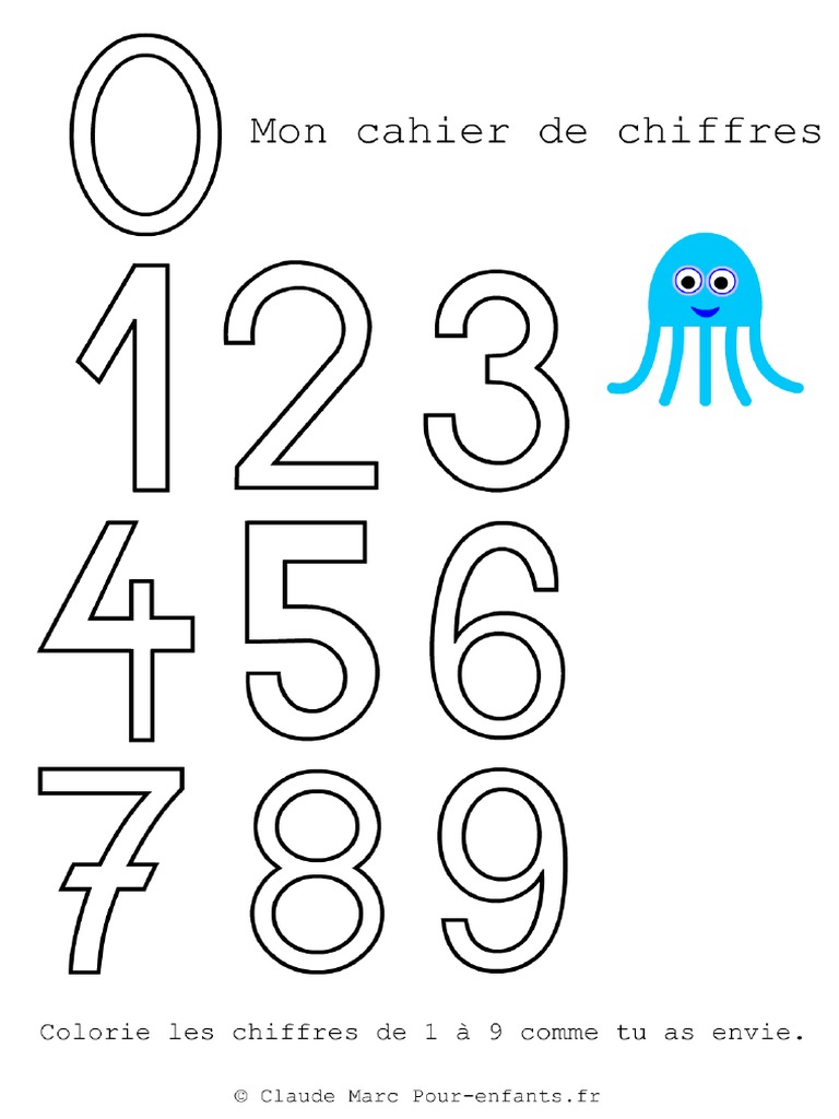 Cahier De Coloriage à Imprimer Maternelle Pdf Coloriage Grands Chiffres Maternelle | PDF