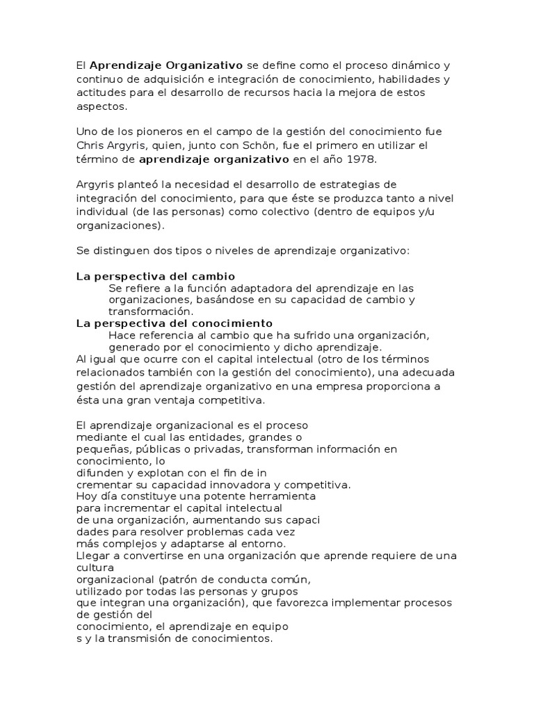 Aprendizaje Organizacional y Competitividad | PDF | Liderazgo | Aprendizaje