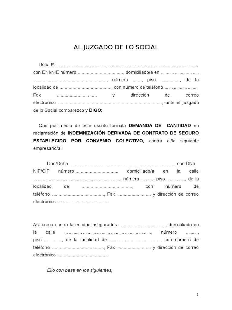 Demanda de Indemnización por Seguro | PDF | Póliza de seguros | Seguro