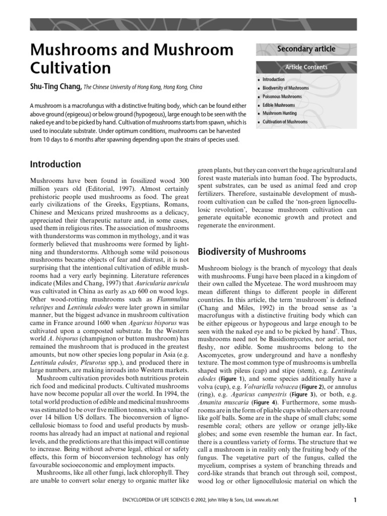 Mushrooms and Mushroom Cultivation | PDF | Mushroom | Edible Mushroom