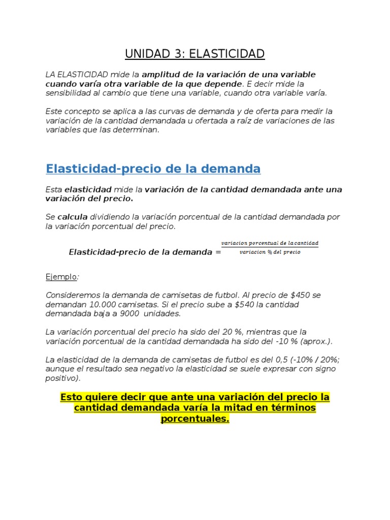 Elasticidad en Demanda y Oferta | PDF | Elasticidad (economía) | Oferta ...