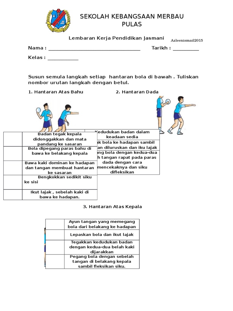 Lembaran Kerja Pj Tahun 3 Hantaran Pdf