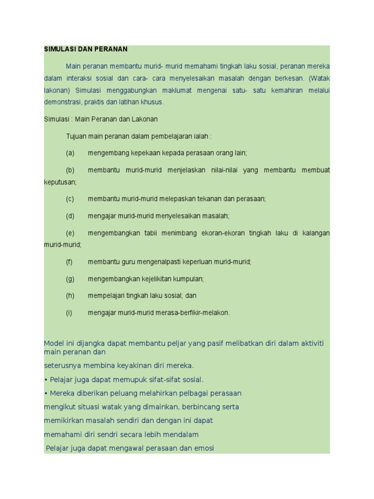 Kepentingan Main Peranan Pdf