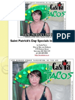 Saint Patrick's Day Specials at La Casita Tacos in West End Vancouver British Columbia