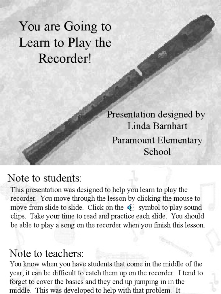 Recorder (Flute) PDF