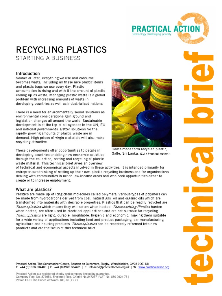 Type of Plastic Recycling Plastics | PDF