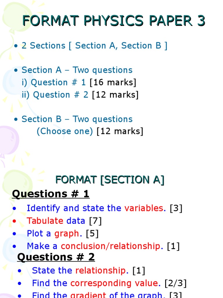 Physics Paper 3 Format Guide | PDF | Experiment | Scientific Method
