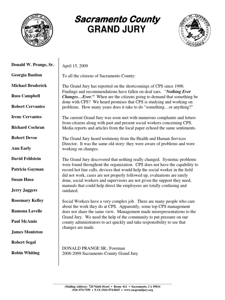 CPS Accountability in Sacramento County | PDF | Child Protective Services |  Employment